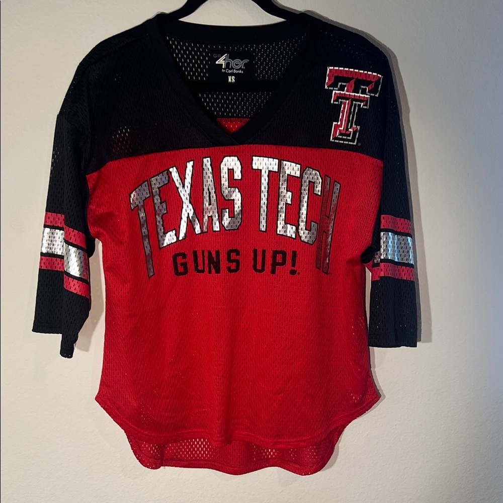 Texas Tech Women's Red and Black Jersey Top